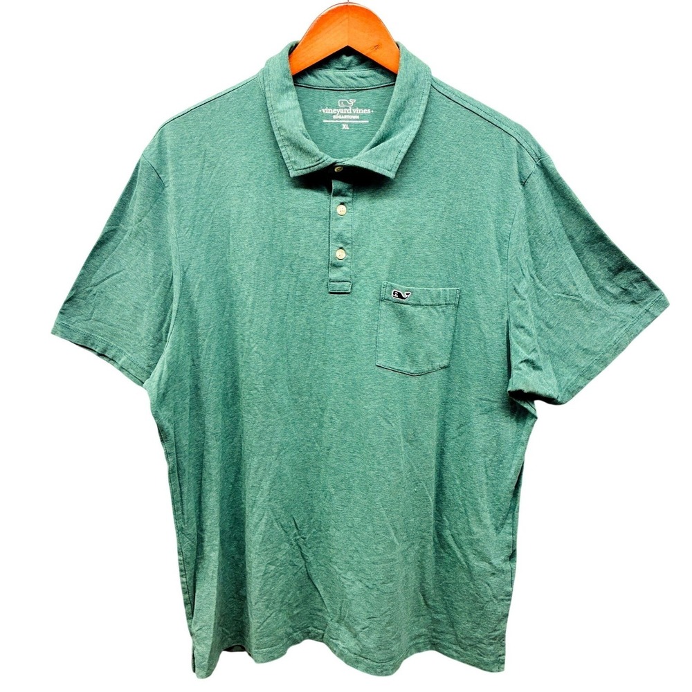 Vineyard Vines Edgartown Pocket Polo Shirt Mens XL Green Preppy Golf Knit Casual